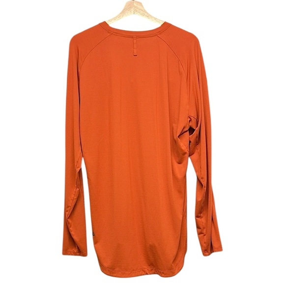 lululemon Shirt Mens L Orange Long Sleeve Tee terracotta Rust Orange Sport Prep - Picture 2 of 13
